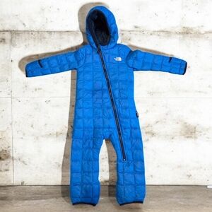 The North Face Kids Blue Hooded One-Piece Snowsuit